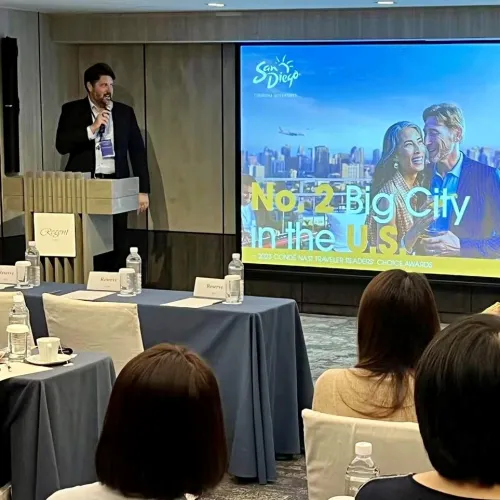 SDTA Tourism Development Representative giving a educational presentation on the destination