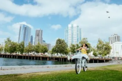 Person Riding bike in park